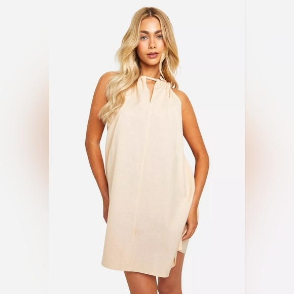 Revolve by the way. Halter Slip Mini Dress Nude Cream Beige Size Medium - Picture 1 of 8